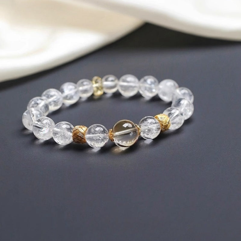 Clear Quartz Master Healer Bracelet - Buddha & Karma