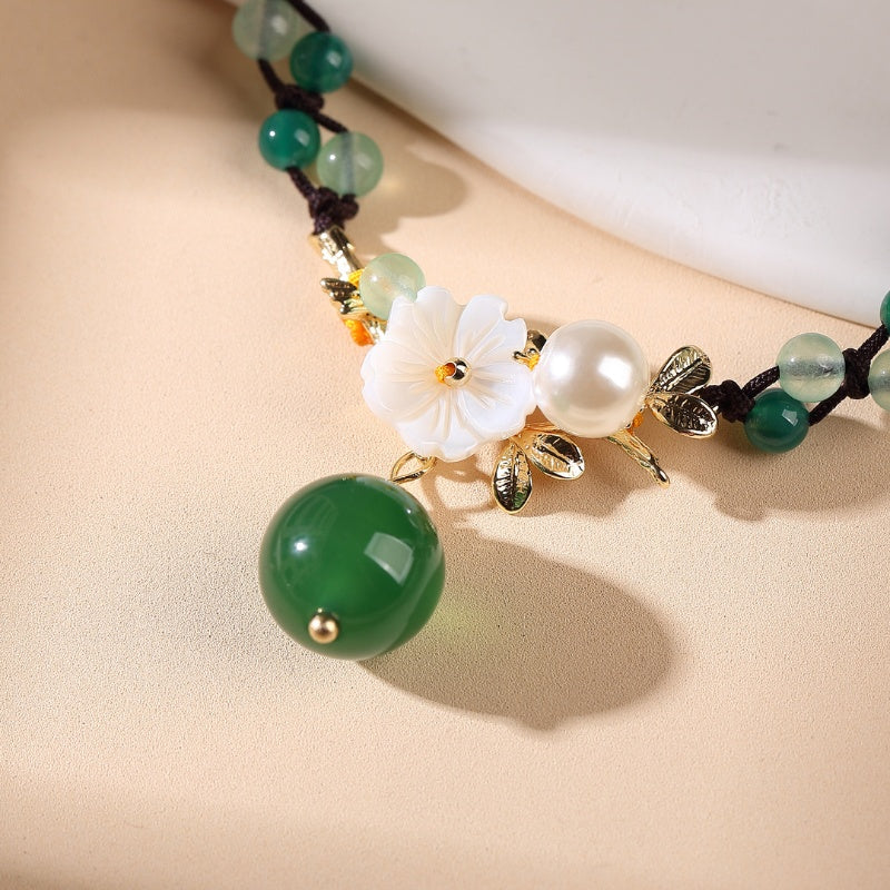 Jade Financial Success Anklet - Buddha & Karma