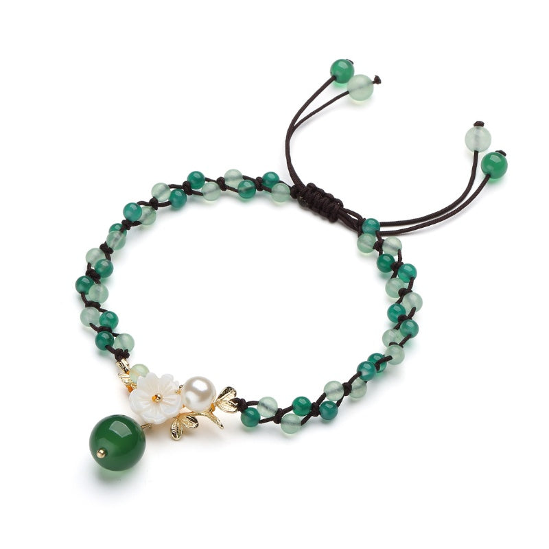 Jade Financial Success Anklet - Buddha & Karma