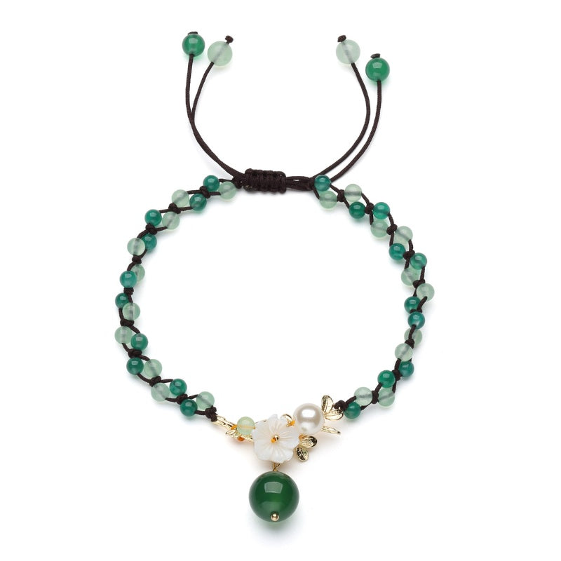 Jade Financial Success Anklet - Buddha & Karma