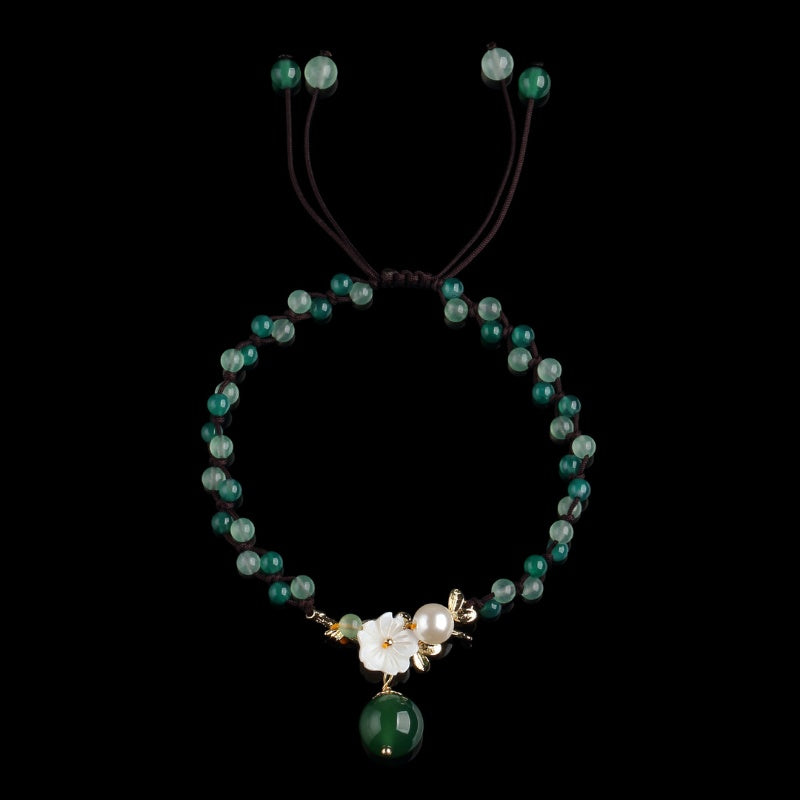 Jade Financial Success Anklet - Buddha & Karma