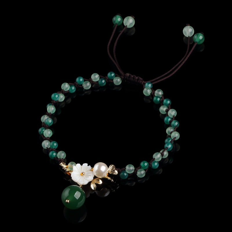 Jade Financial Success Anklet - Buddha & Karma