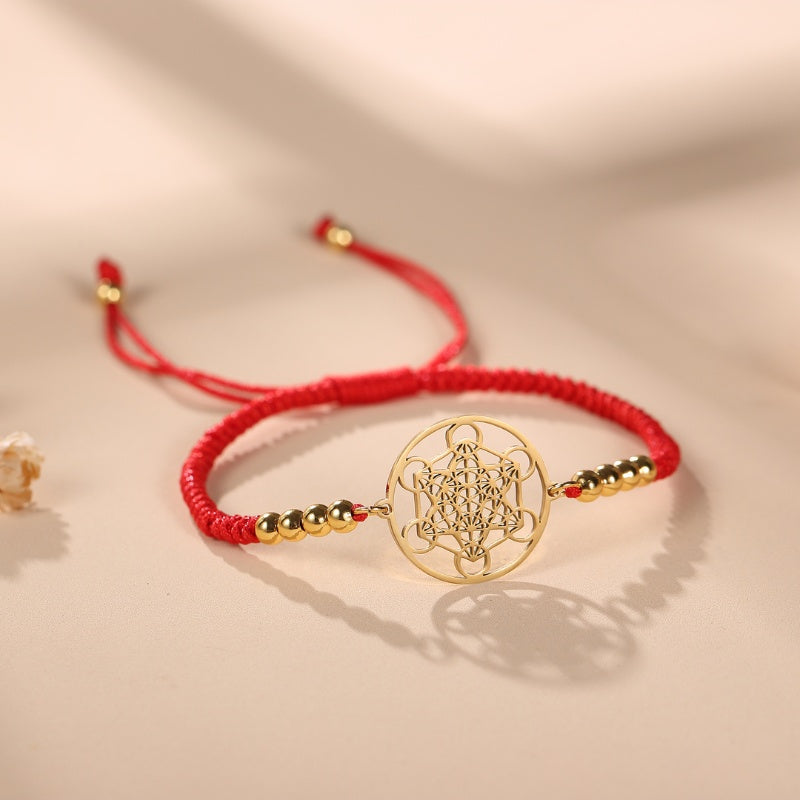 Metatron’s Cube Red String Bracelet | Buddha & Karma