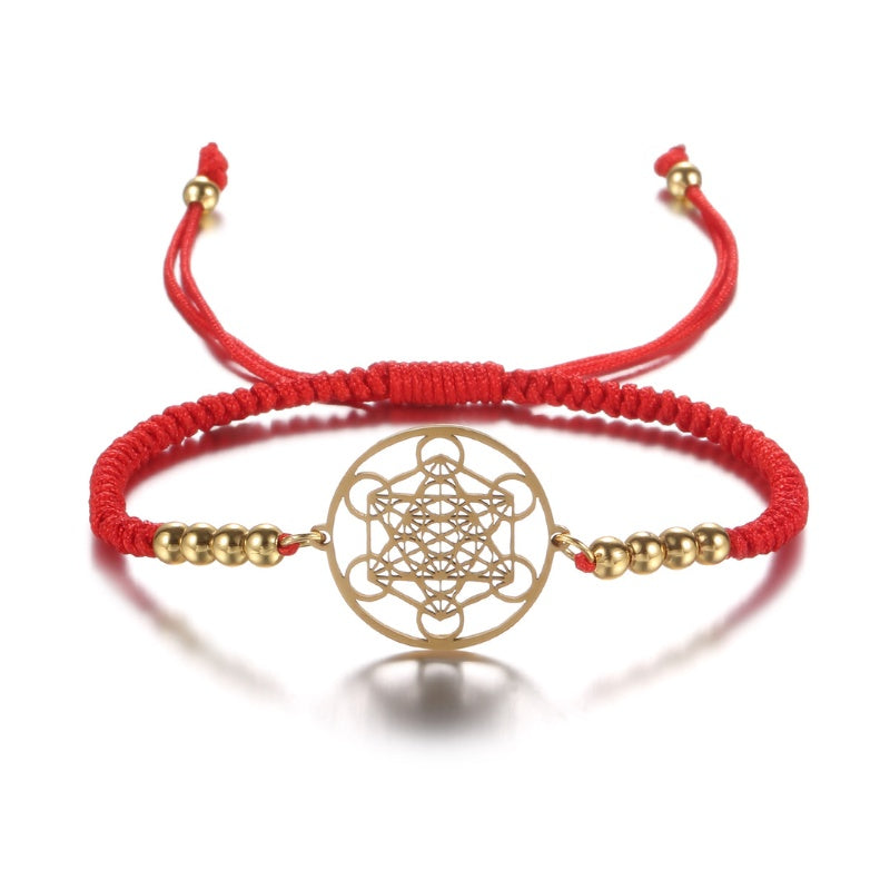Metatron’s Cube Red String Bracelet | Buddha & Karma