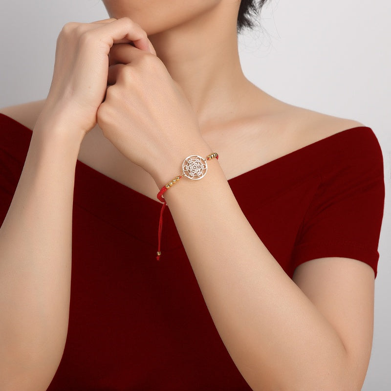 Metatron’s Cube Red String Bracelet | Buddha & Karma