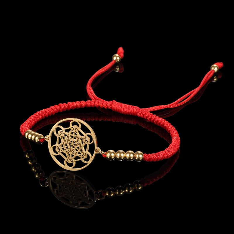 Metatron’s Cube Red String Bracelet | Buddha & Karma