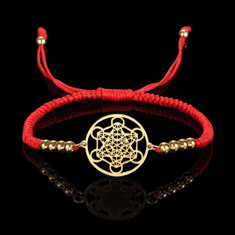 Metatron’s Cube Red String Bracelet | Buddha & Karma