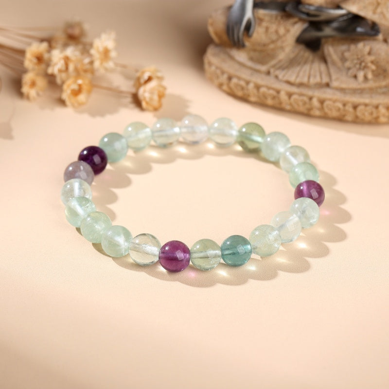 Exclusive: Rainbow Fluorite Healing Bracelet - Buddha & Karma