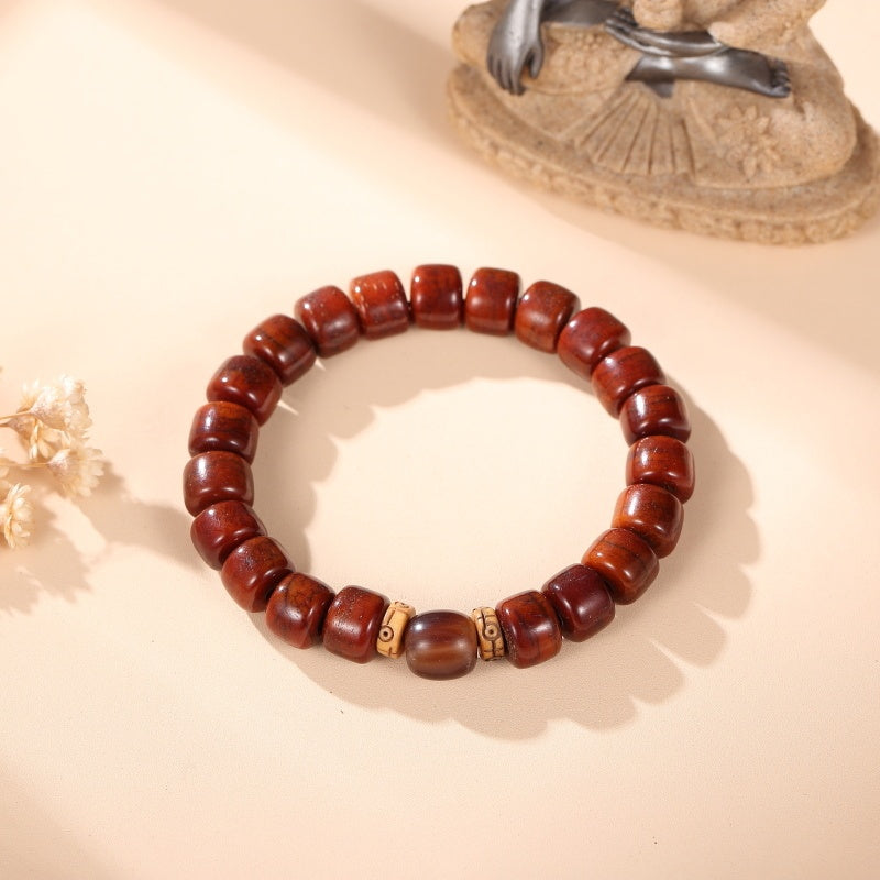 Tibetan Guardian Spirit Natural Yak Bone Bracelet - Buddha & Karma