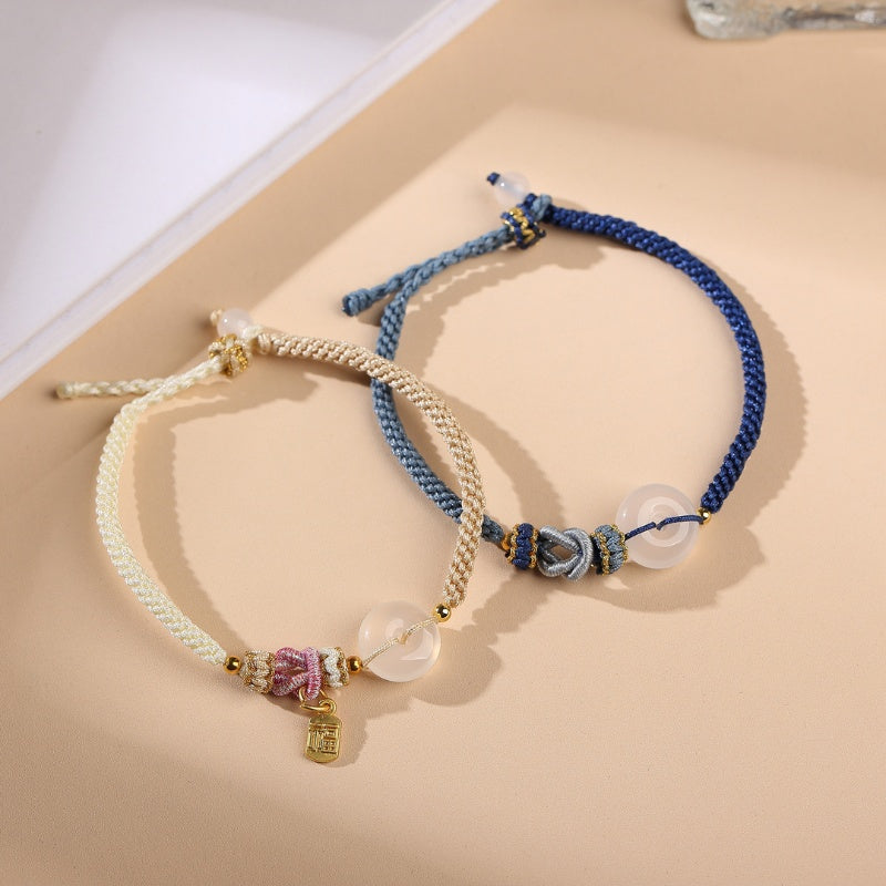 White Agate Fu Couple Bracelets - Give the Gift of Luck - Buddha & Karma