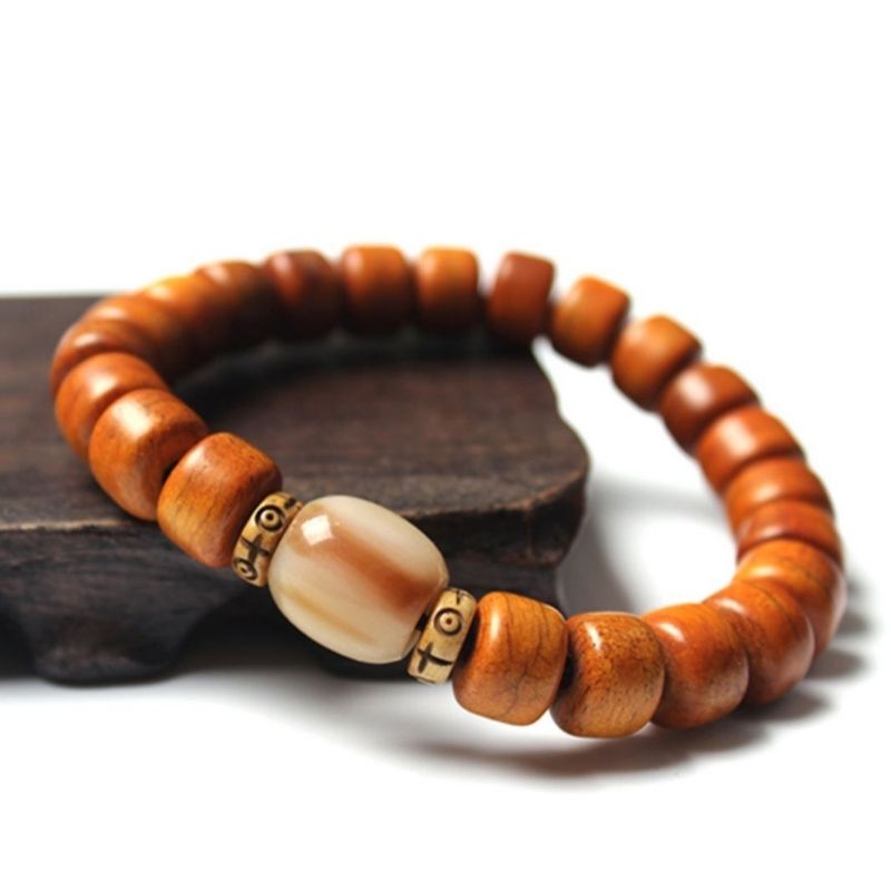 Tibetan Guardian Spirit Natural Yak Bone Bracelet - Buddha & Karma