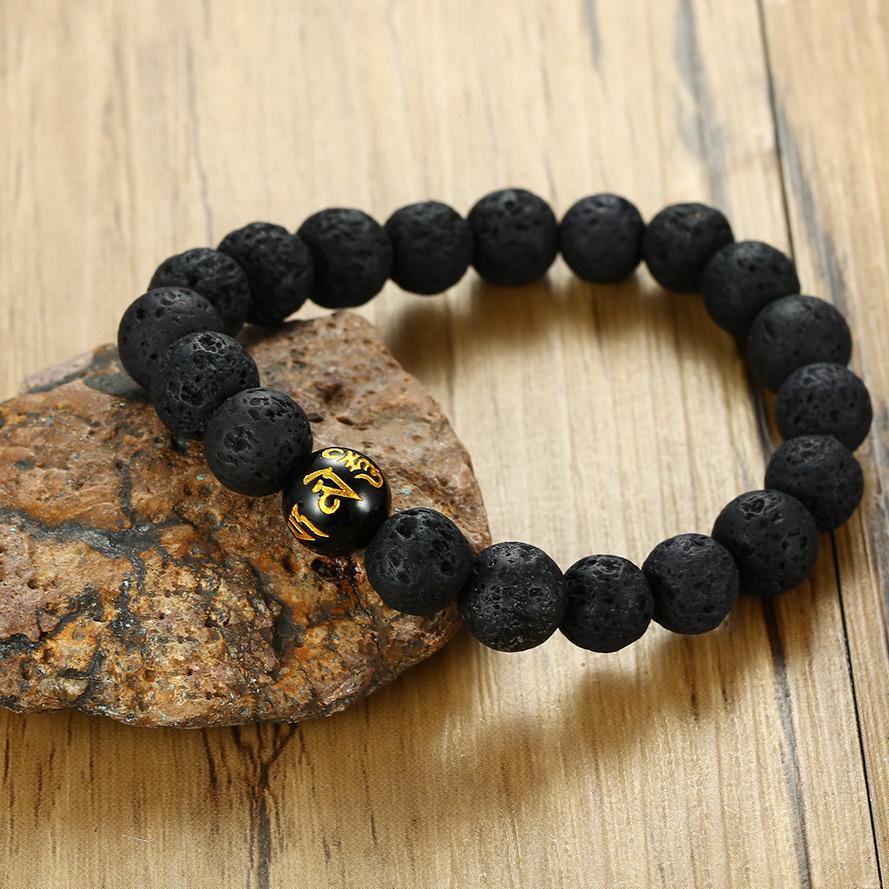 Grounding Agate and Lava Stone Bracelet Set - Buddha & Karma
