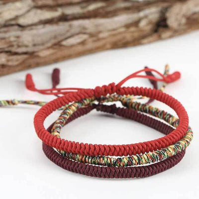 Tibetan Buddhist Knot Lucky Rope Bracelet - Buddha & Karma