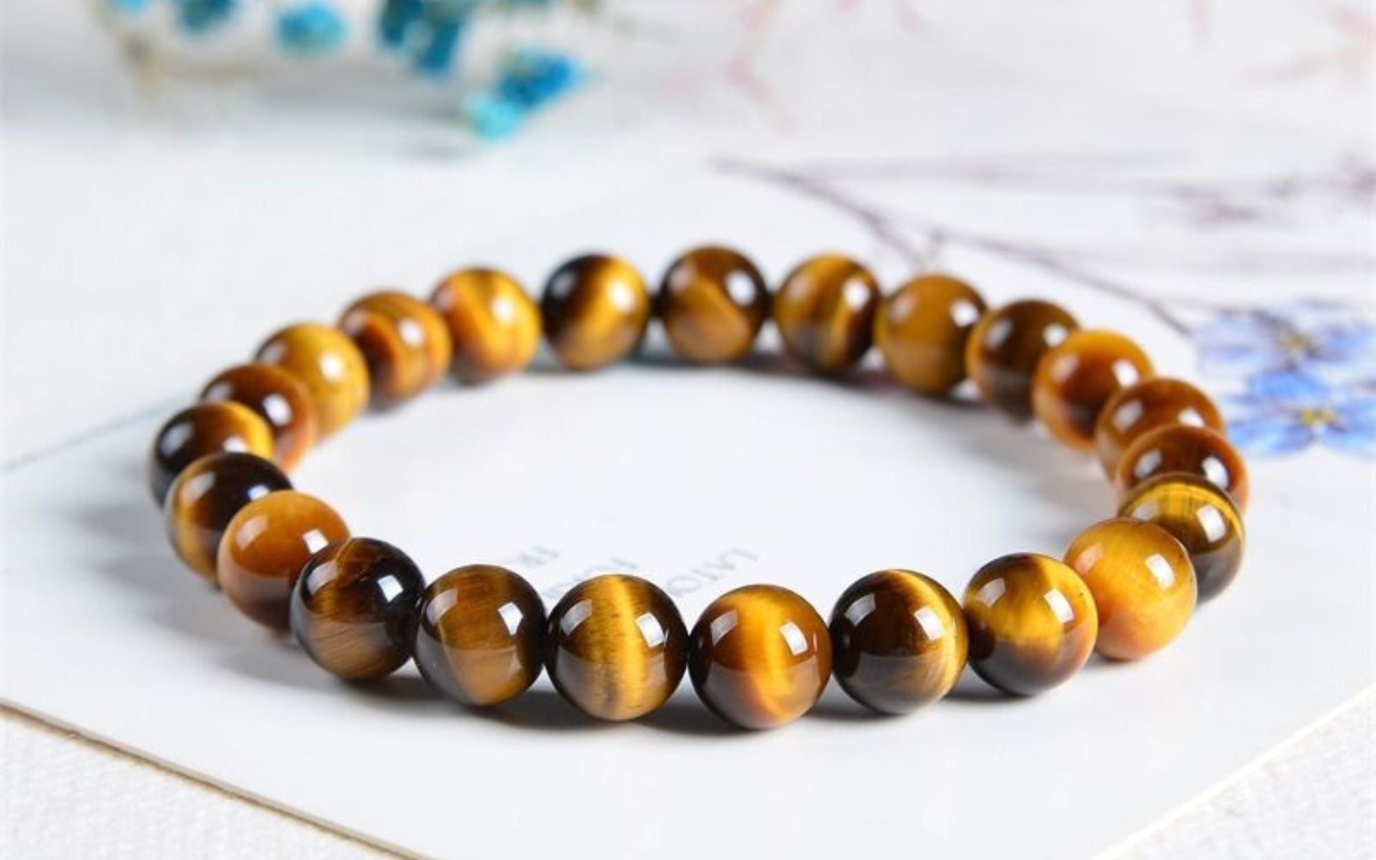 Buy SATYAMANI Natural Stone Iron Tiger Eye Broad Bracelet for Man, Woman,  Boys & Girls- Color: Brown (Pack of 1 Pc.) at Amazon.in