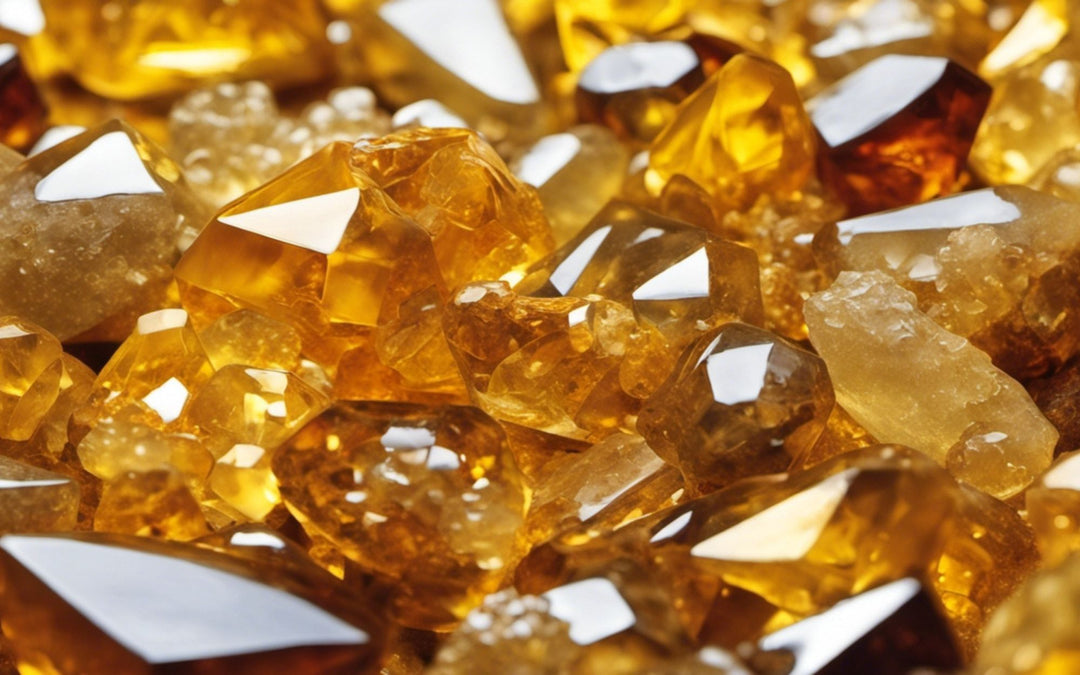 yellow crystals and stones