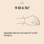 111 Angel Number Bracelet size guide: adjustable slide knot fits wrists 5.5 to 10.2 inches (14-26cm)