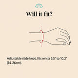 111 Angel Number Bracelet size guide: adjustable slide knot fits wrists 5.5 to 10.2 inches (14-26cm)