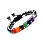 7 Chakra Hematite Bracelet - Promote Wellness - Buddha & Karma