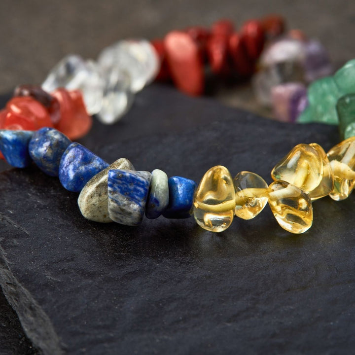 7 Chakra Raw Crystal Bracelet - Buddha & Karma