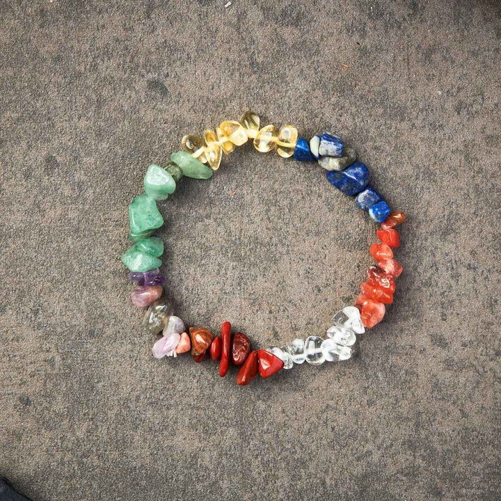 7 Chakra Raw Crystal Bracelet - Buddha & Karma