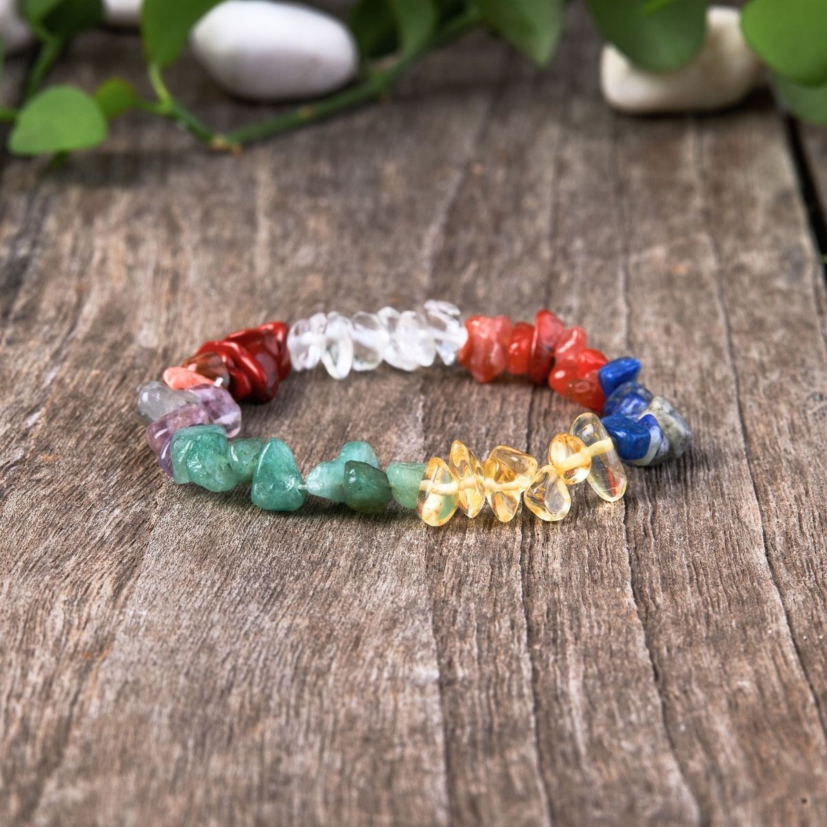 7 Chakra Raw Crystal Bracelet - Buddha & Karma