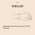 888 Angel Number Bracelet size guide: adjustable slide knot fits wrists 5.5 to 10.2 inches (14-26cm)