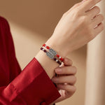 Buddha & Karma 925 Sterling Silver Red String Bracelet for Peace & Joy