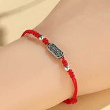 Buddha & Karma 925 Sterling Silver Red String Bracelet for Peace & Joy
