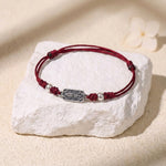 Buddha & Karma 925 Sterling Silver Red String Bracelet for Peace & Joy
