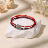 Buddha & Karma 925 Sterling Silver Red String Bracelet for Peace & Joy