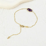 Exclusive: Buddha & Karma Amethyst Crystal Copper-Plated Chain with 14K Gold Bracelet