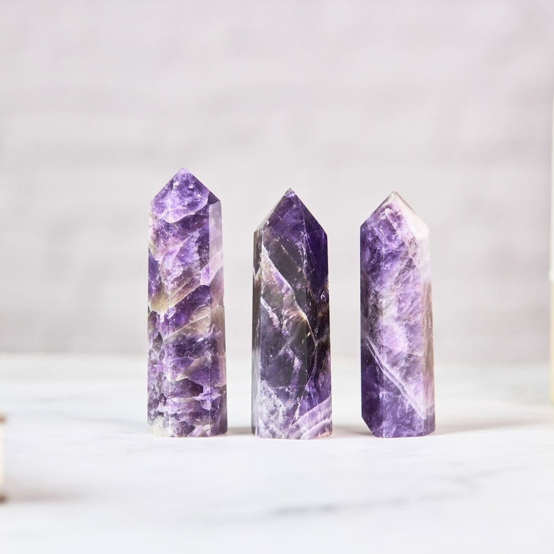 Amethyst Crystal Wand - Crown Chakra Healing - Buddha & Karma