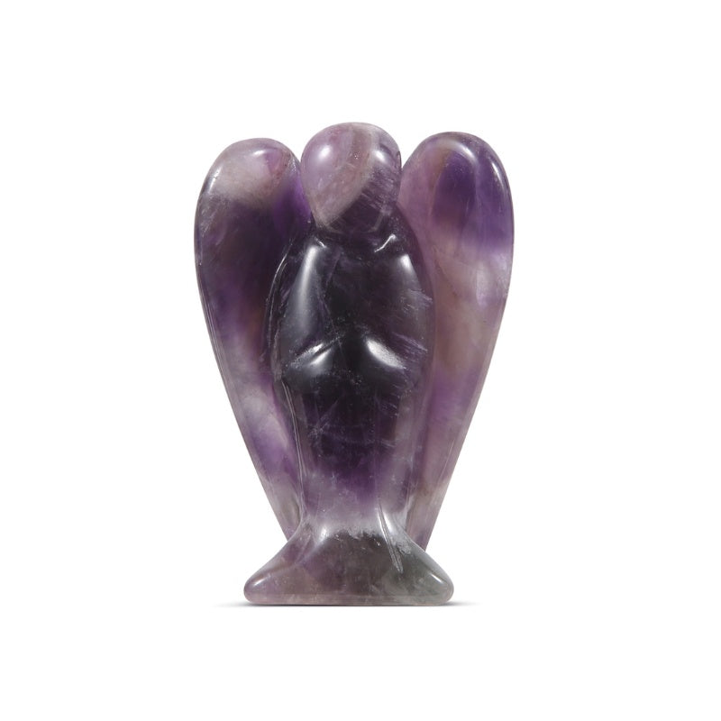 Amethyst Guardian Angel Statue - Crystal Angel Ornament - Buddha & Karma