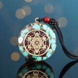 Archangel Metatron Orgonite Pendant - Turquoise Necklace - Buddha & Karma