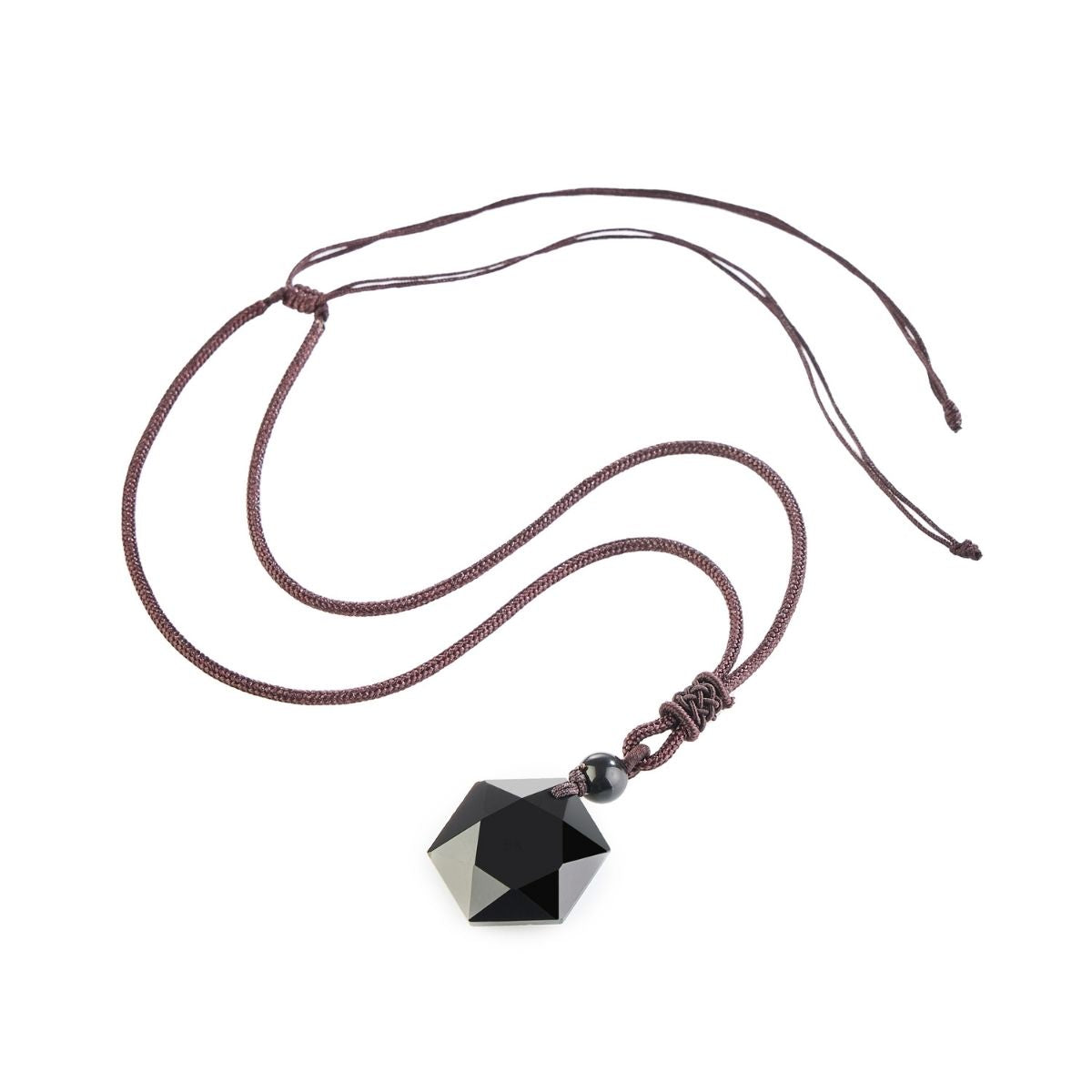 Black Obsidian Talisman - Necklace for Protection - Buddha & Karma