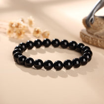 Black Tourmaline Beads Protection Bracelet - Buddha & Karma