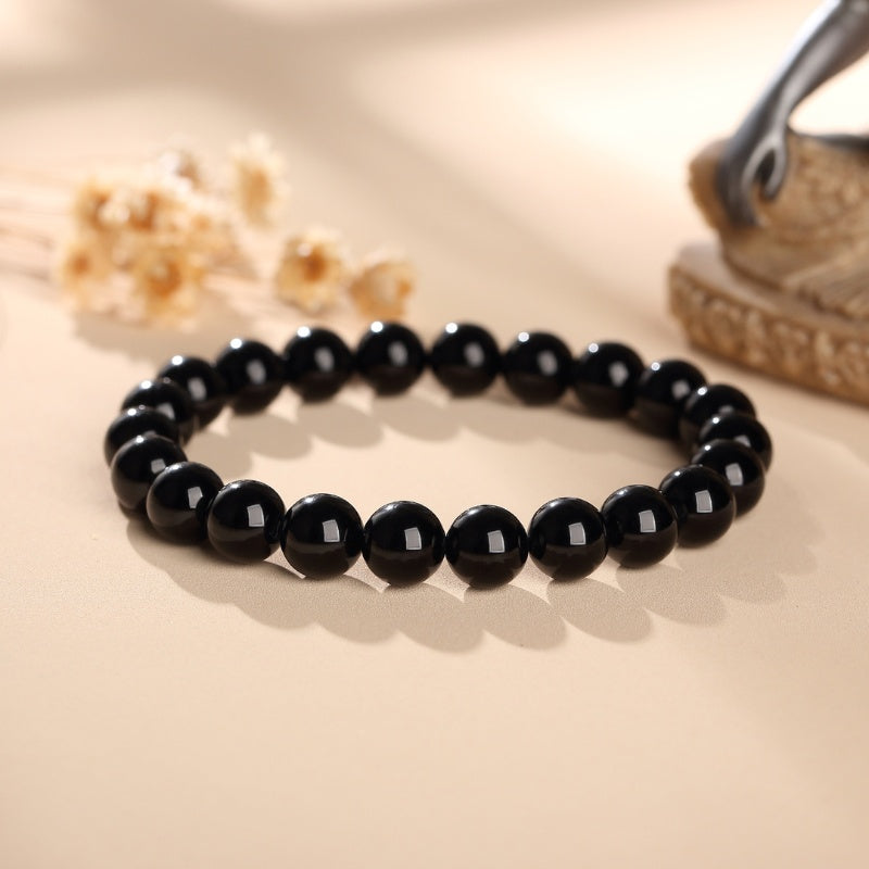Exclusive: Black Tourmaline Beads Protection Bracelet - Buddha & Karma