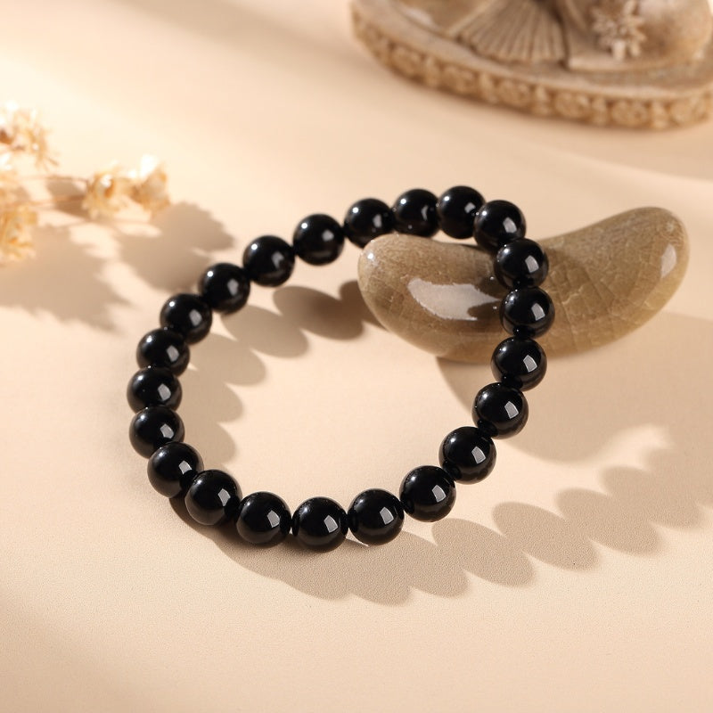 Exclusive: Black Tourmaline Beads Protection Bracelet - Buddha & Karma