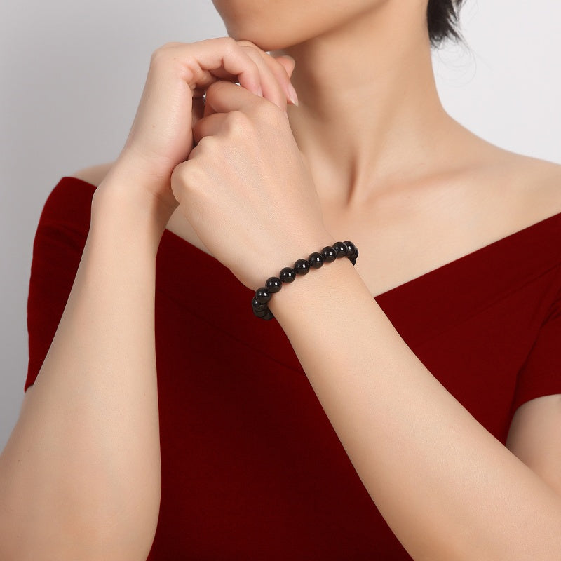 Exclusive: Black Tourmaline Beads Protection Bracelet - Buddha & Karma