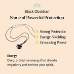 Black Obsidian Talisman - Necklace for Protection - Buddha & Karma