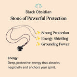 Black Obsidian Talisman - Necklace for Protection - Buddha & Karma