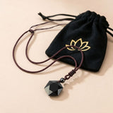 Black Obsidian Talisman - Necklace for Protection - Buddha & Karma