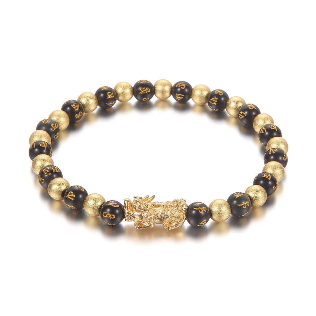 Black and Gold Feng Shui Beads Pixiu Charm - Buddha & Karma