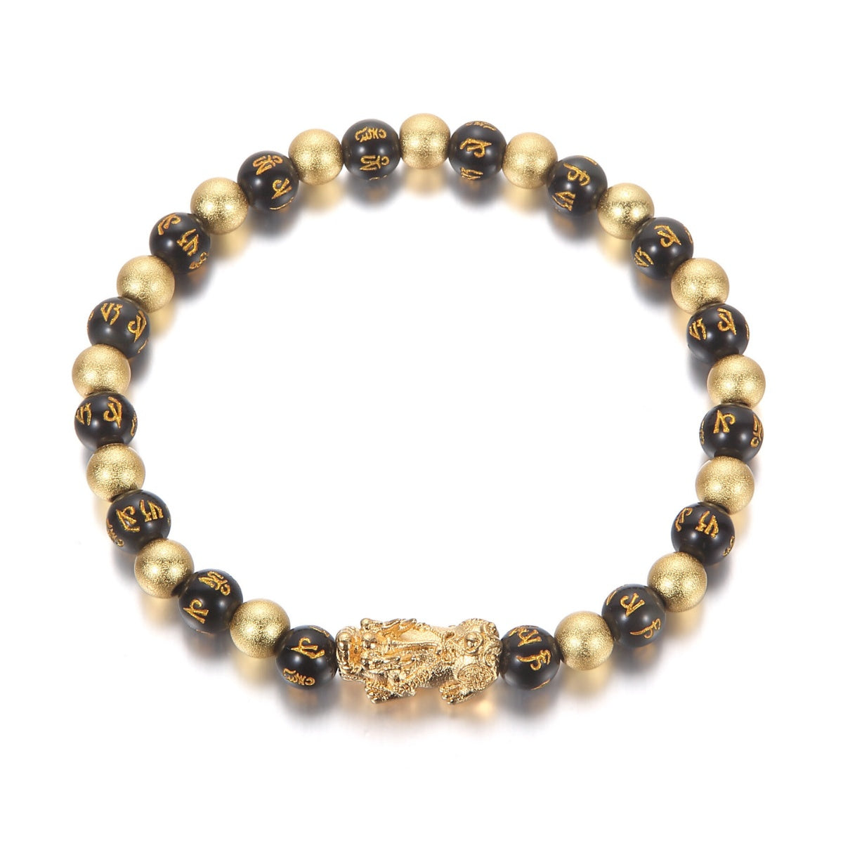 Black and Gold Feng Shui Beads Pixiu Charm - Buddha & Karma