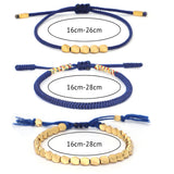 Blue Copper Beads Bracelet Set - Buddha & Karma