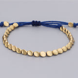 Blue Copper Beads Bracelet Set - Buddha & Karma