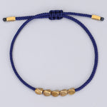 Blue Copper Beads Bracelet Set - Buddha & Karma