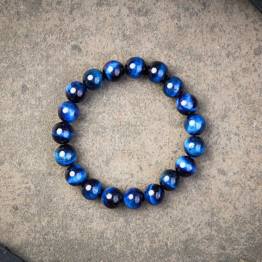 Blue Tiger’s Eye Bracelet - Confidence & Creativity - Buddha & Karma