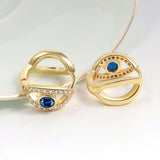 Blue Zircon Evil Eye Copper Earrings