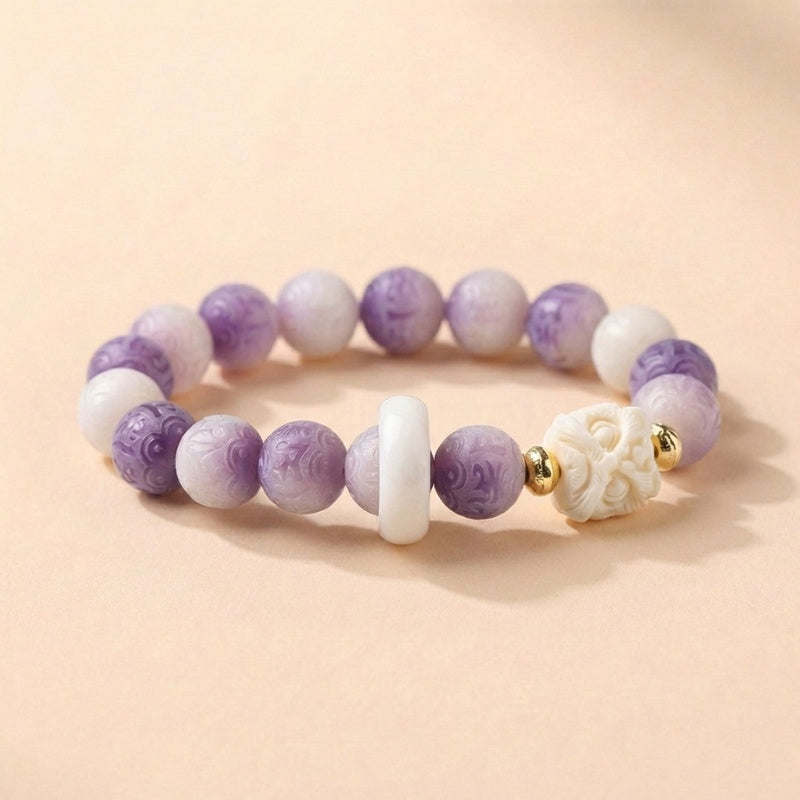 Buddha & Karma Bodhi Seed Lion Head Mantra Protection Bracelet